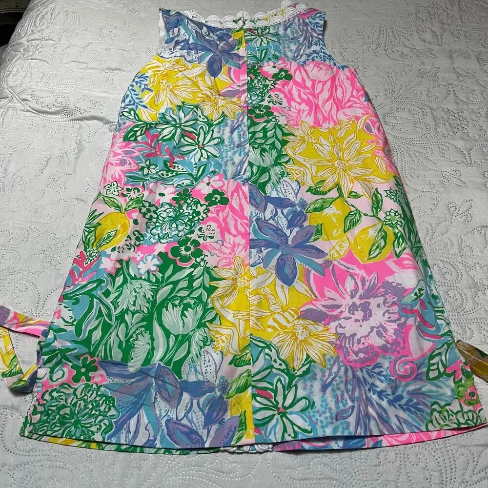 Lilly Pulitzer Multi Bright Delight Patch Classic Shift Dress Size 10